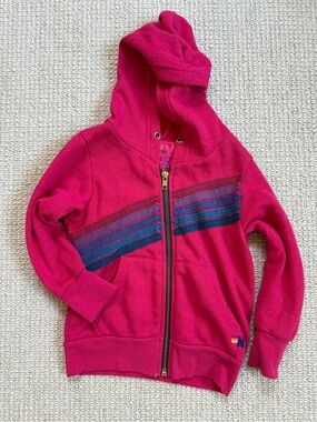 Aviator Nation Pink Hooded Zip-Up Sweatshirt